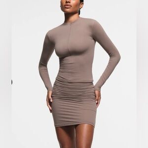 SKIMS Fits Everybody Long Sleeve Half Zip in Amethyst XS